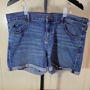 Old Navy Blue Denim Rolled-Hem Jean Shorts - Women